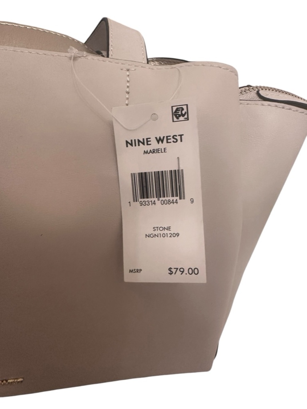 Nine West Beige Tote Bag with Gold Accents - Picture 9 of 9
